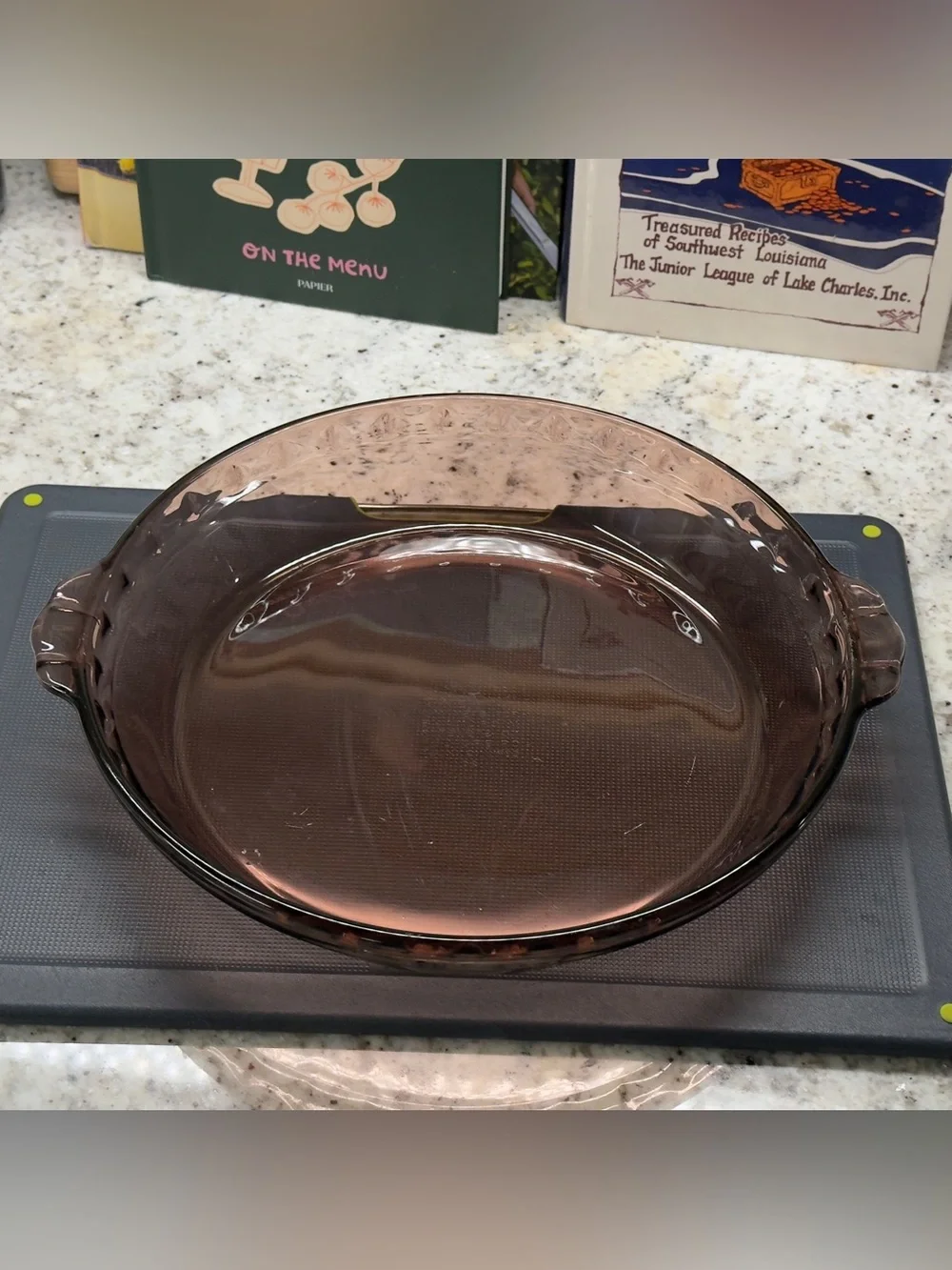 Pyrex Cranberry Fluted Pie Plate
